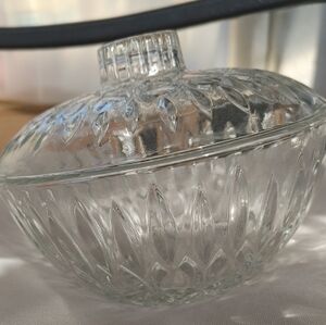 Vintage Crystal Glass Lidded Bowl